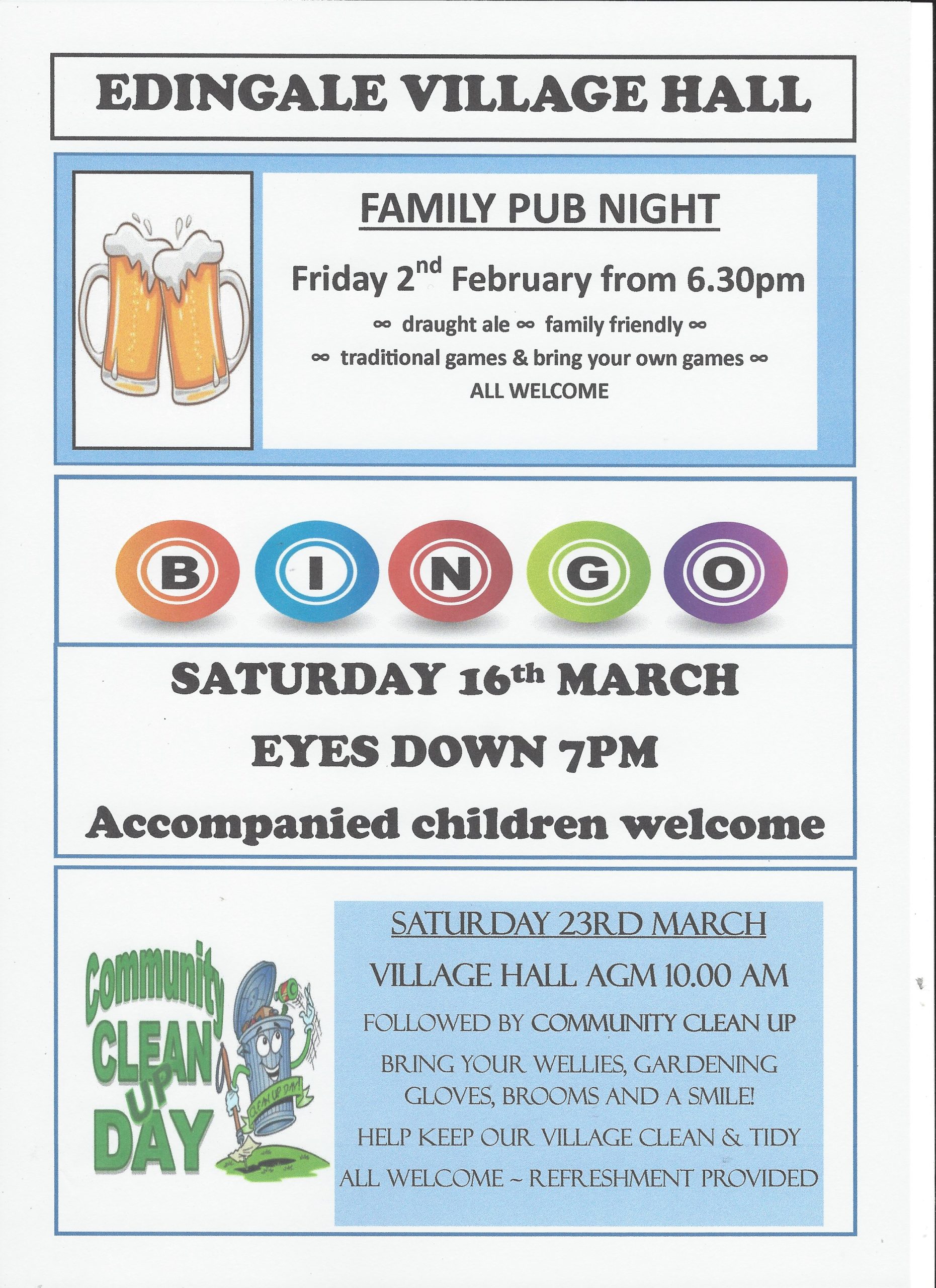 poster agm bingo pub night